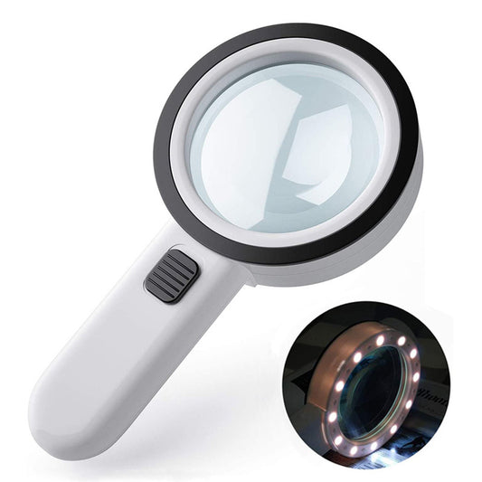 30X Handheld Large Lighted Magnifier