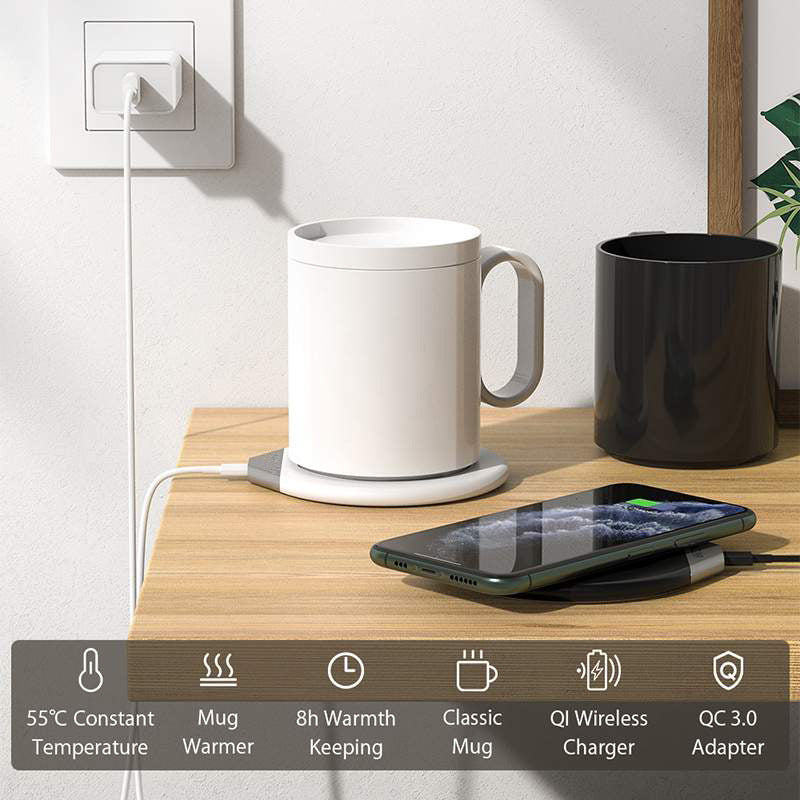 USB Coffee Mug Warmer with Wireless Charger