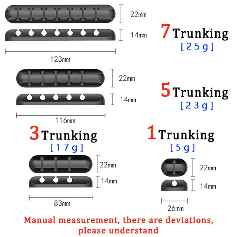 7-Slot Silicone Desktop Cable Organizer