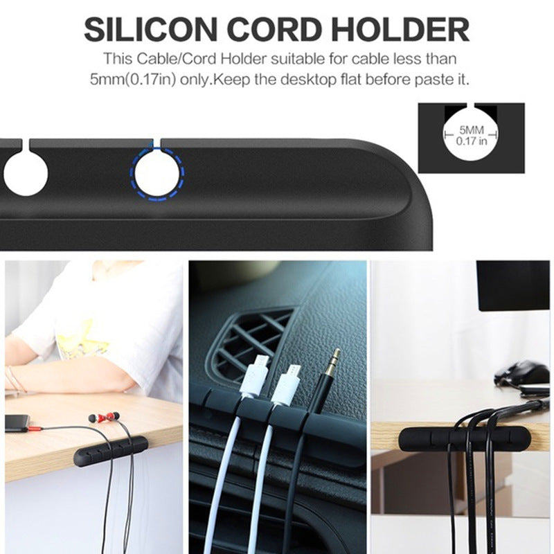 7-Slot Silicone Desktop Cable Organizer