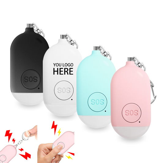 Rechargeable Personal Safety Alarm Keychain with Flashlight