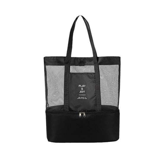 Mesh Beach Tote Bag with Cooler