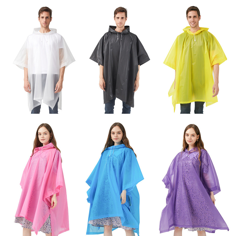 Adults Rain Poncho with Drawstring Hood