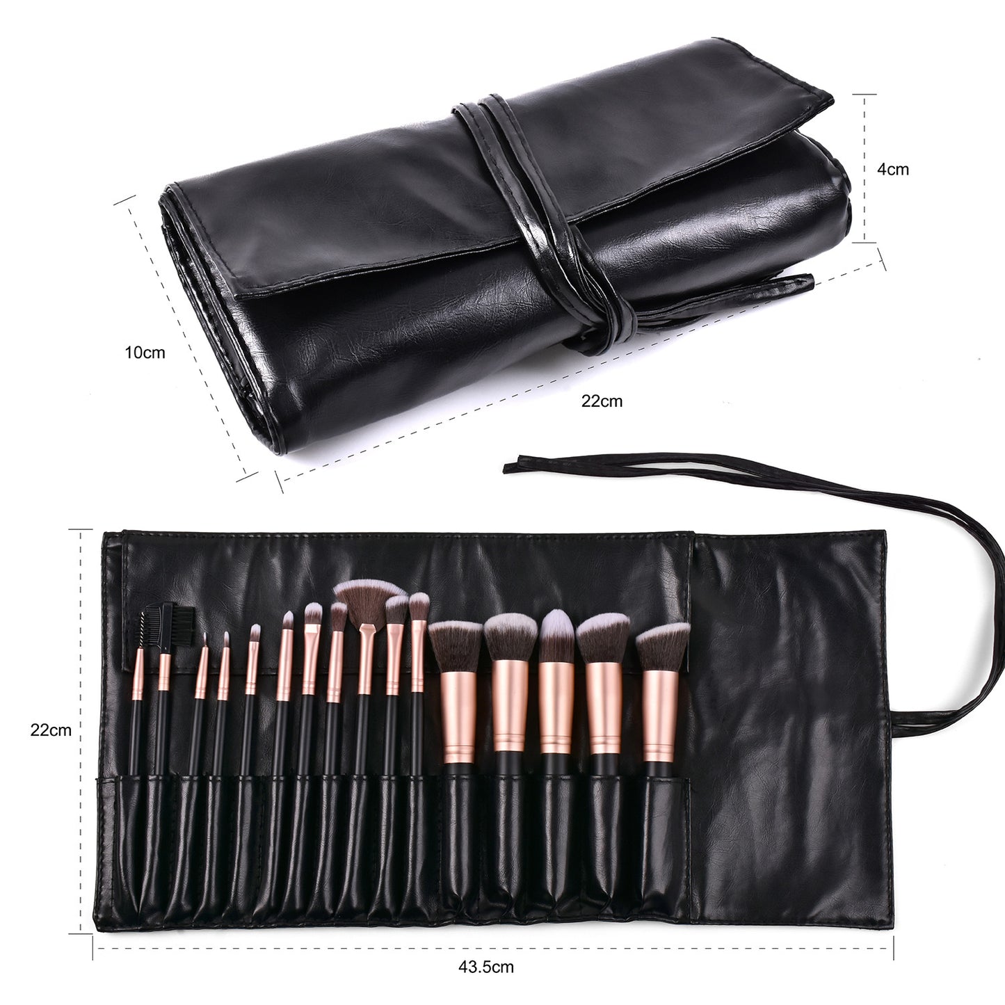 16pcs Eye shadow Makeup Brushes Set with Leather Case