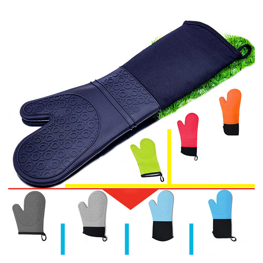 1 Pair Long Professional Silicone Oven Mitt