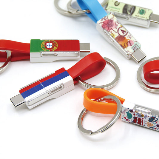 Portable Keychain with 3 In 1 Charging Cord