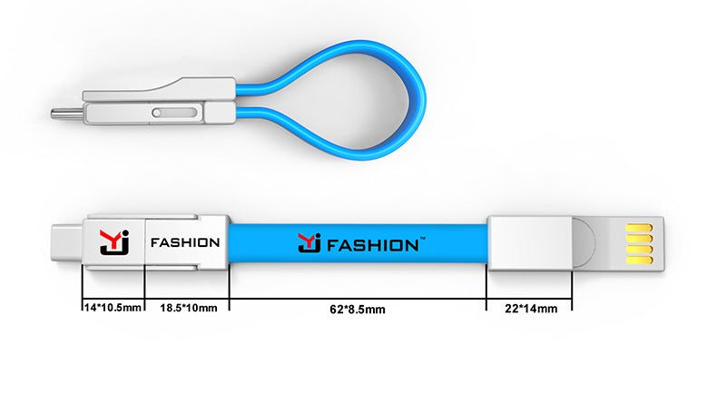 Portable Keychain with 3 In 1 Charging Cord